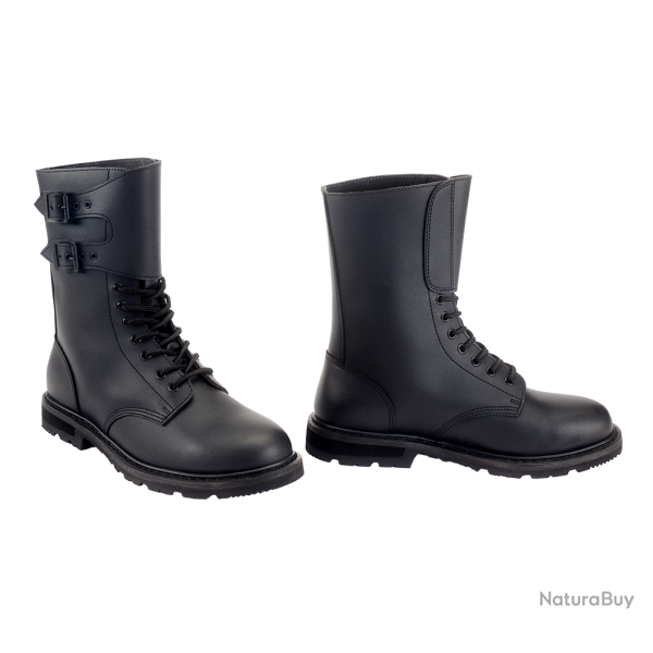 Rangers Brandit French Combat cuir 7 oeillets gu�tre cousue - Noir / 41 EU / 7 US