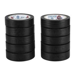 Rouleaux de ruban adh&eacute;sif Ares 15 mm x 10 m pour marquage, lot de 10 - Noir / 15 X 10 M