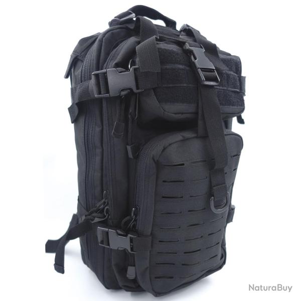 Sac � dos 27 L Assault Pack polyester 600D MOLLE � d�coupe - Noir