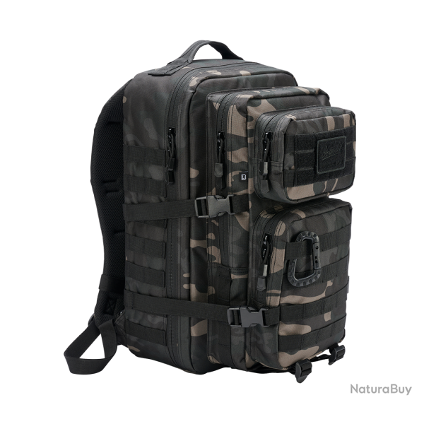 Sac � dos Brandit US Assault Pack Large 40 L MOLLE sangles - Dark Camo