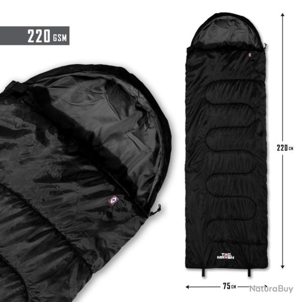 Sac de couchage Tac Maven Sentinel fibre creuse 220 g/m� - Noir