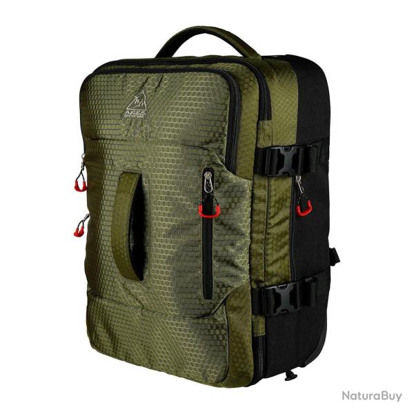 Sac de voyage cabine � roulettes Ares Elite Case 48 L toile - Vert L�gion