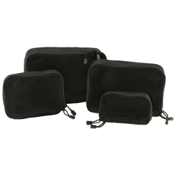 Sacs de rangement Brandit US Cooper polyester 600D faces filet, lot de 4 - Noir