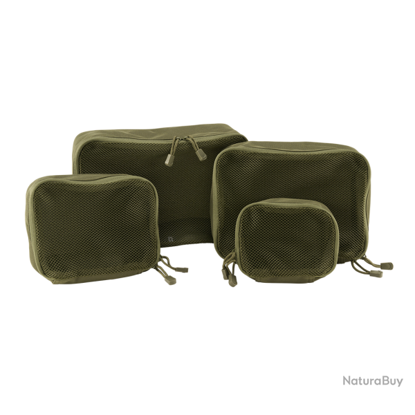 Sacs de rangement Brandit US Cooper polyester 600D faces filet, lot de 4 - Vert olive
