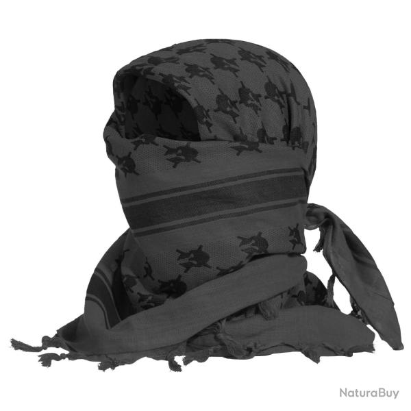 Shemagh Pentagon Atreus en coton peign� 115 x 112 cm - Noir