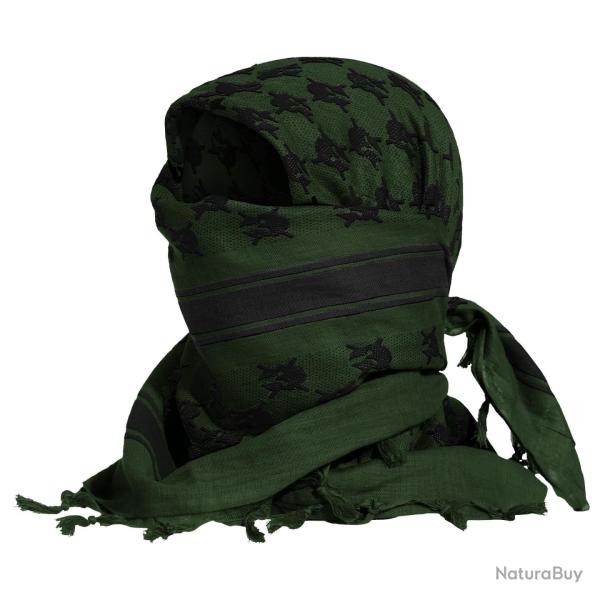 Shemagh Pentagon Atreus en coton peign� 115 x 112 cm - Vert for�t
