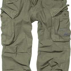 Short 3/4 Brandit Industry Vintage en coton &eacute;pais avec plis - Vert olive / L