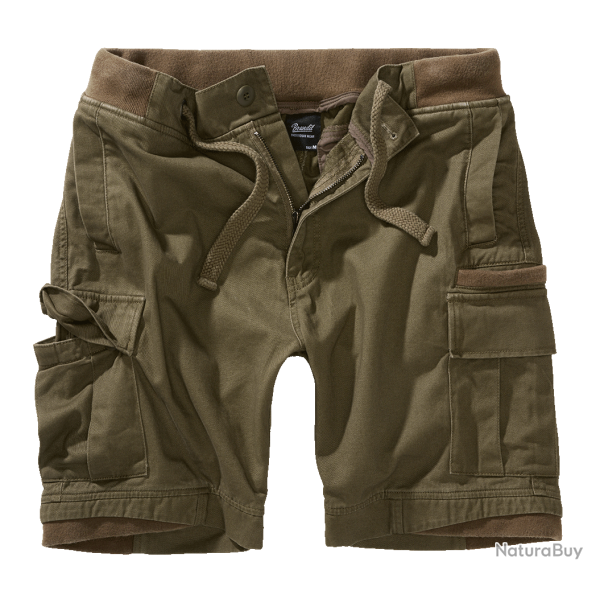 Short Brandit Packham Vintage en coton six poches - Vert olive / S