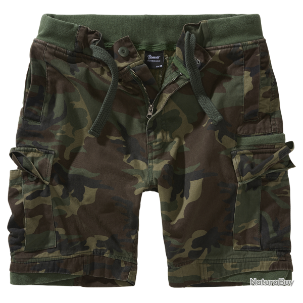 Short Brandit Packham Vintage en coton six poches - Woodland / 5XL