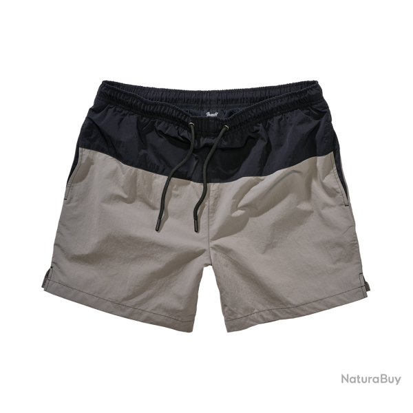 Short de bain Brandit Swimshort Basic en nylon - Noir / Gris / L
