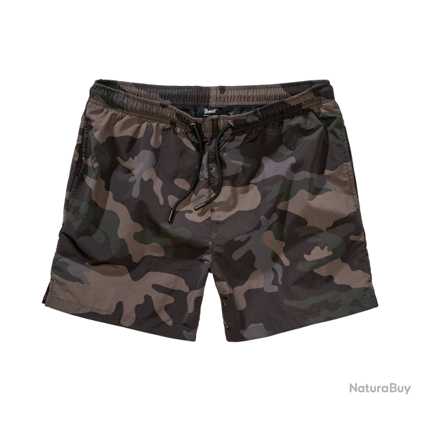 Short de bain Brandit Swimshort Basic en nylon - Dark Camo / S