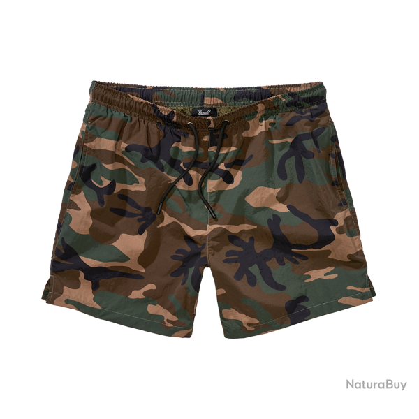 Short de bain Brandit Swimshort Basic en nylon - Woodland / S