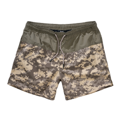 Short de bain Brandit Swimshort Basic en nylon - Vert olive / AT-Digital / XL