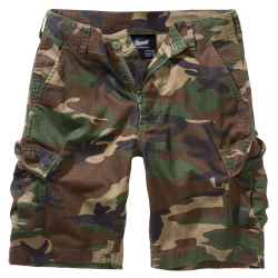 Short enfant Brandit BDU en coton ripstop six poches et tour - Woodland / 122/128 cm