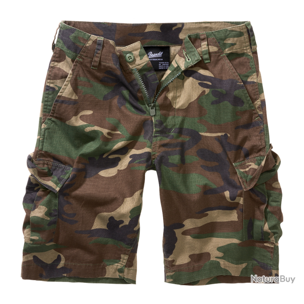 Short enfant Brandit BDU en coton ripstop six poches et tour - Woodland / 134/140 cm