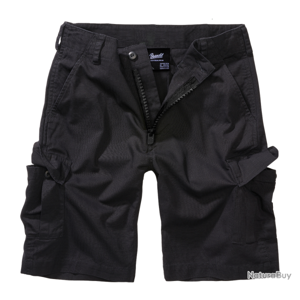 Short enfant Brandit BDU en coton ripstop six poches et tour - Noir / 158/164 cm