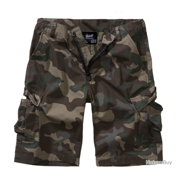 Short enfant Brandit BDU en coton ripstop six poches et tour - Dark Camo / 146/152 cm