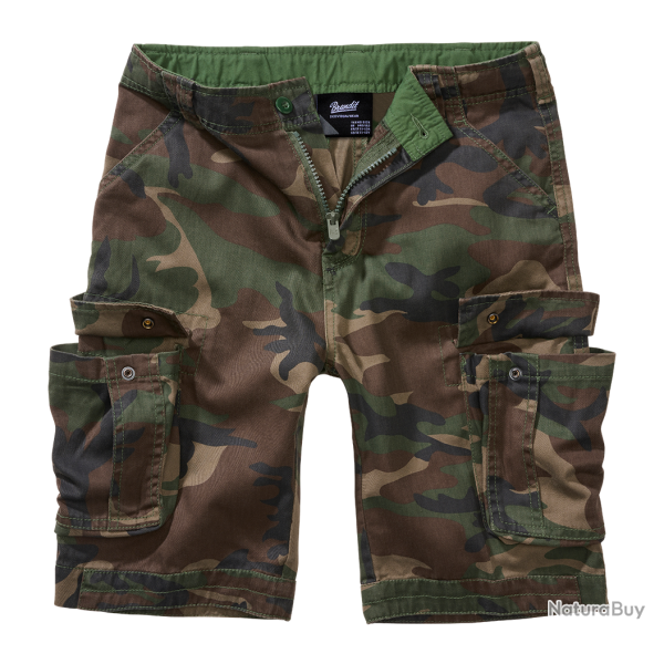 Short enfant Brandit Urban Legend coton l�ger six poches - Woodland / 158/164 cm