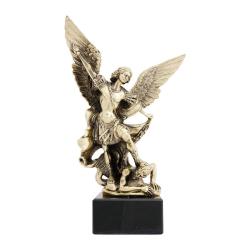 Statue Saint Michel Ares mod&egrave;le GM en r&eacute;sine inject&eacute;e - Bronze