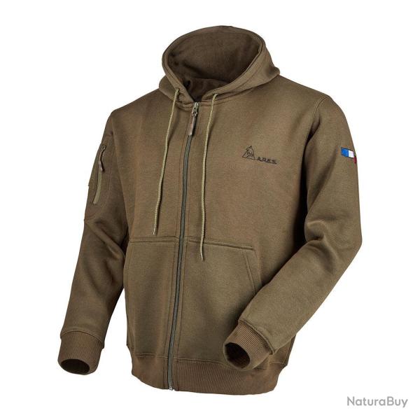 Sweat � capuche Ares polycoton 350 g/m� brod� FRENCH ARMY - Coyote / 2XL