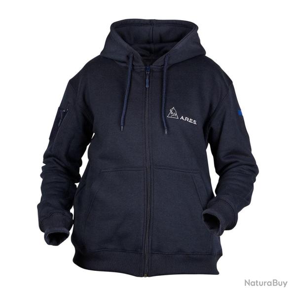 Sweat � capuche Ares polycoton 350 g/m� brod� FRENCH FORCES - Bleu / XS