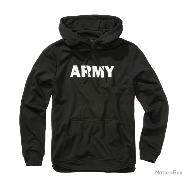 Sweat � capuche Brandit Army molleton gratt� 270 g/m� - Noir / S