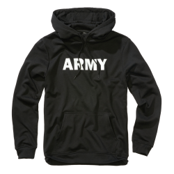 Sweat &agrave; capuche Brandit Army molleton gratt&eacute; 270 g/m&sup2; - Noir / M