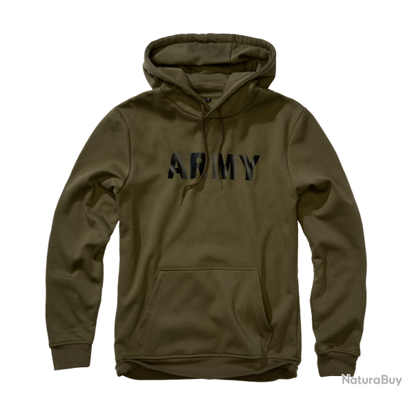 Sweat � capuche Brandit Army molleton gratt� 270 g/m� - Vert olive / S