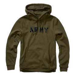 Sweat &agrave; capuche Brandit Army molleton gratt&eacute; 270 g/m&sup2; - Vert olive / 2XL