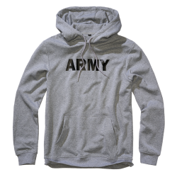 Sweat &agrave; capuche Brandit Army molleton gratt&eacute; 270 g/m&sup2; - Gris chin&eacute; / 2XL