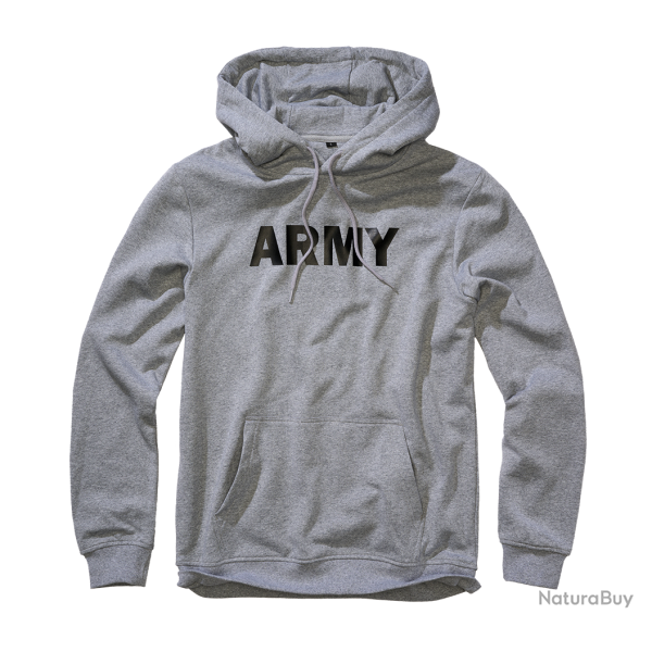 Sweat � capuche Brandit Army molleton gratt� 270 g/m� - Gris chin� / 5XL