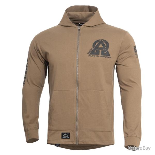 Sweat � capuche Pentagon Agis Instructor Zero en coton peign� - Coyote / 2XL