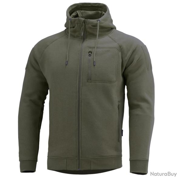 Sweat � capuche Pentagon Leonidas 2.0 en coton-polyester - Vert camo / S