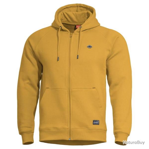 Sweat � capuche Pentagon Phaeton � fermeture �clair int�grale - Jaune Toscane / S