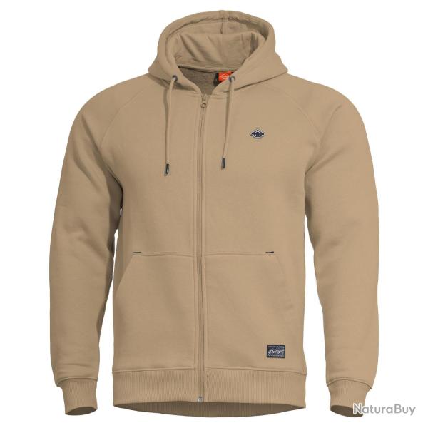 Sweat � capuche Pentagon Phaeton � fermeture �clair int�grale - Tan / S