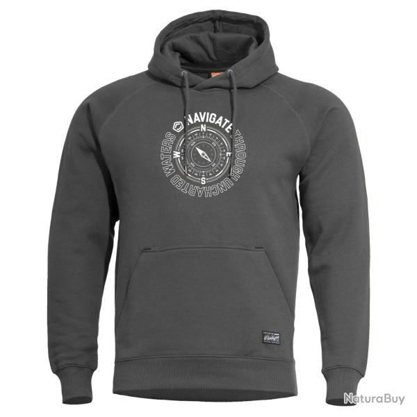 Sweat � capuche Pentagon Phaeton Navigate coton-polyester - Gris cendr� / M