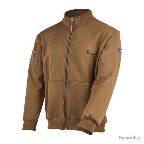 Sweat � glissi�re Ares French Army polycoton 350 g/m� brod� - Coyote / L
