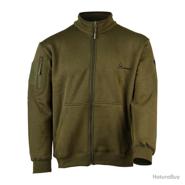 Sweat � glissi�re Ares French Army polycoton 350 g/m� brod� - Kaki / M