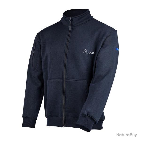 Sweat � glissi�re Ares French Forces polycoton 350 g/m� - Bleu marine / M