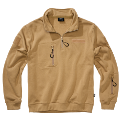 Sweat Brandit Tactical Troyer molleton gratt&eacute; capuche - Camel / 3XL