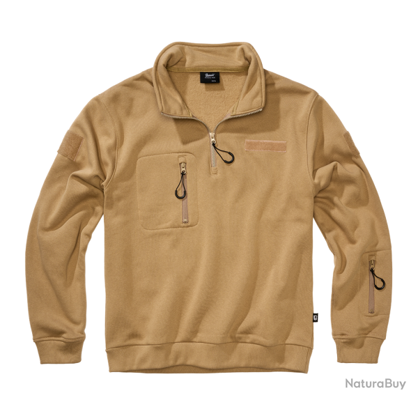 Sweat Brandit Tactical Troyer molleton gratt� capuche - Camel / 3XL