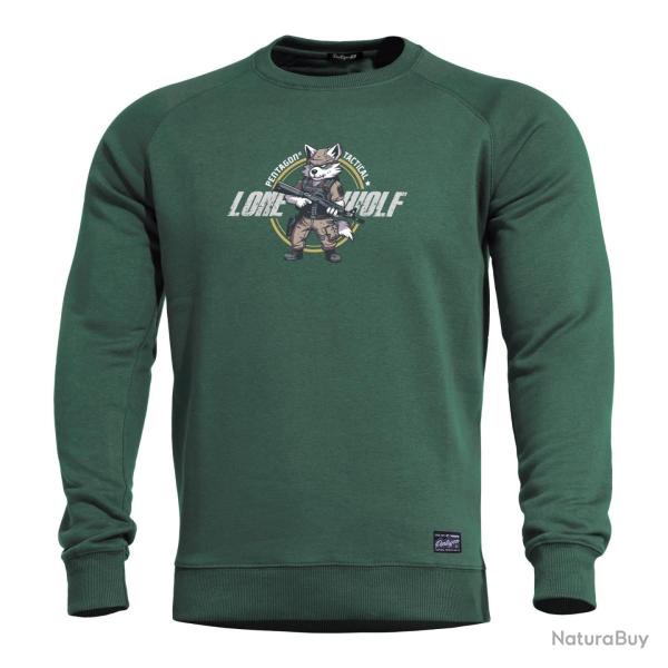 Sweat Pentagon Hawk Lone Wolf coton-polyester bords �lastiques - Vert Springbok / 2XL
