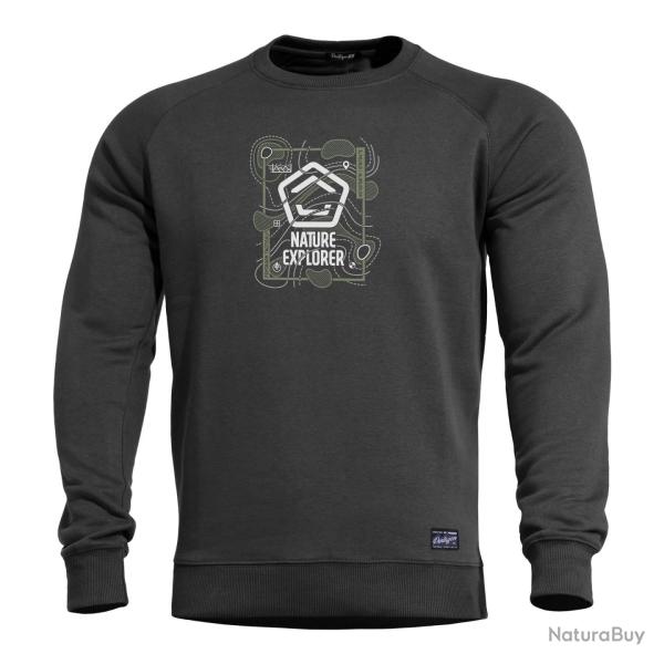 Sweat Pentagon Hawk Nature Explorer coton-polyester envers - Noir / L