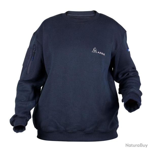 Sweat-shirt Ares col rond polycoton 350 g/m� brod� FRENCH - Bleu / XL