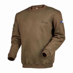 Sweat-shirt Ares col rond polycoton 350 g/m&sup2; brod&eacute; FRENCH ARMY - Coyote / L