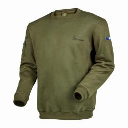 Sweat-shirt Ares col rond polycoton 350 g/m&sup2; brod&eacute; FRENCH ARMY - Kaki / M