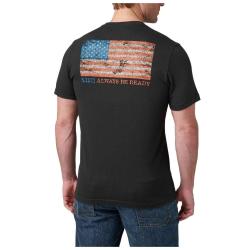 T-shirt American Flag 5.11 Tactical jersey coton polyester - Noir / XL