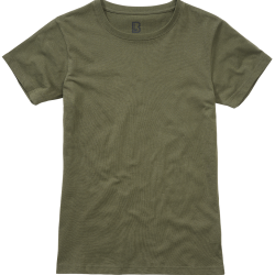 T-shirt Brandit coupe femme en coton 160 g par m&sup2; col rond - Vert olive / 4XL