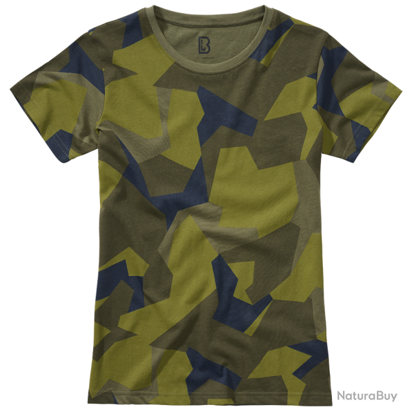 T-shirt Brandit coupe femme en coton 160 g par m� col rond - M90 Swedish Camo / 5XL