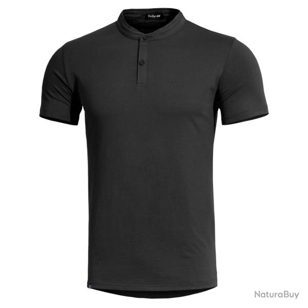 T-shirt col mandarin Pentagon Romeo 2.0 coton 190 g/m� - Noir / L